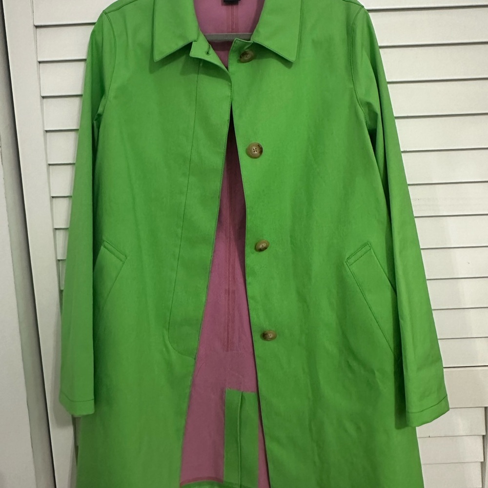 Ralph Lauren Green Trench Coat with Pink Lining